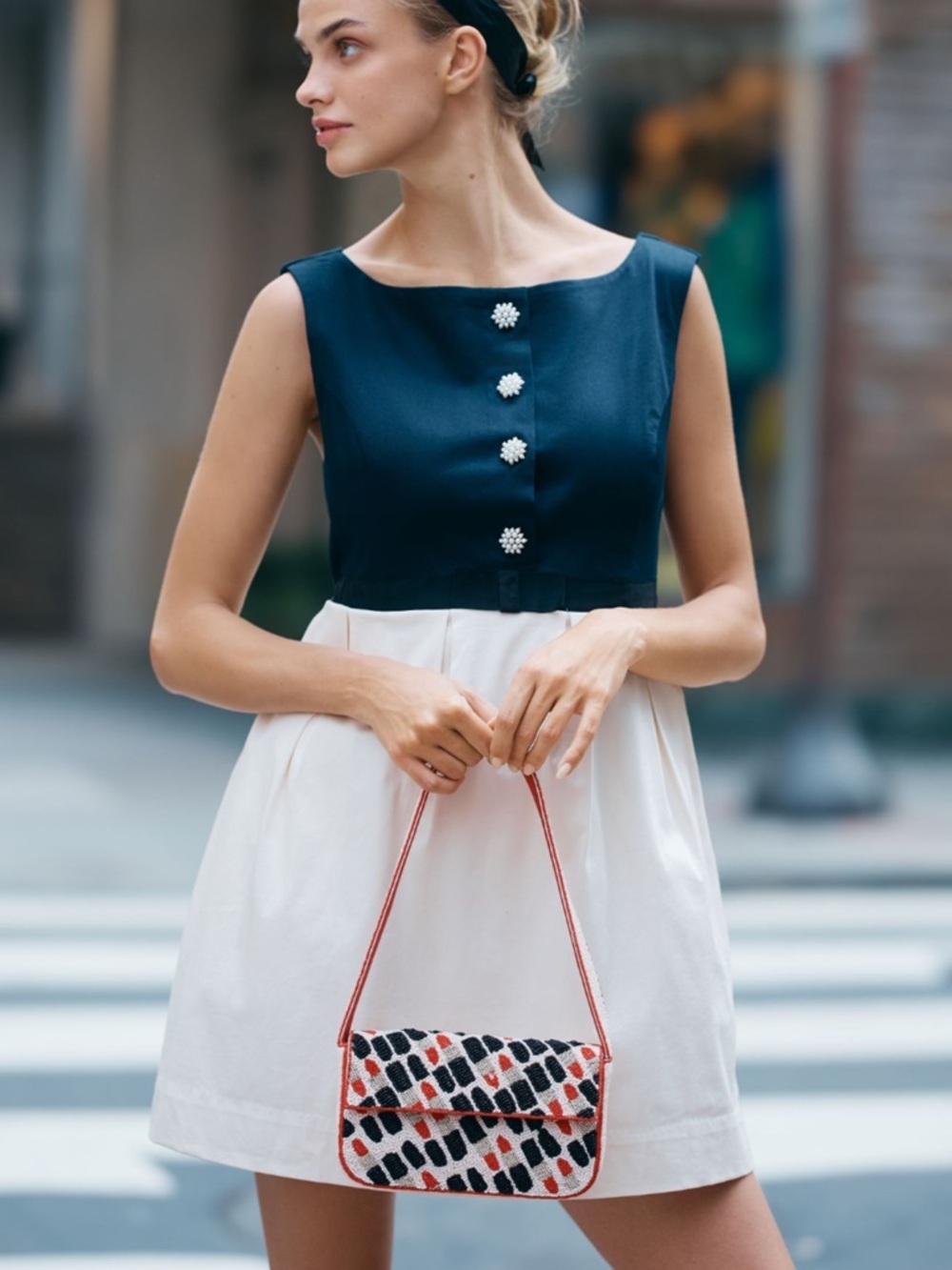 Anthropologie By Anthropologie Sleeveless Boat-Neck Babydoll Mini Dress